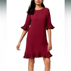Macy’s Alfani Berry Wine Size 14 Dress with Sleeves